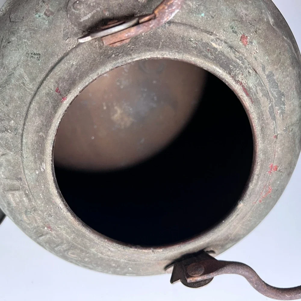 Antique Majestic Copper Tea Kettle Wood Handle Patented‎ May 17 1898 Primitive